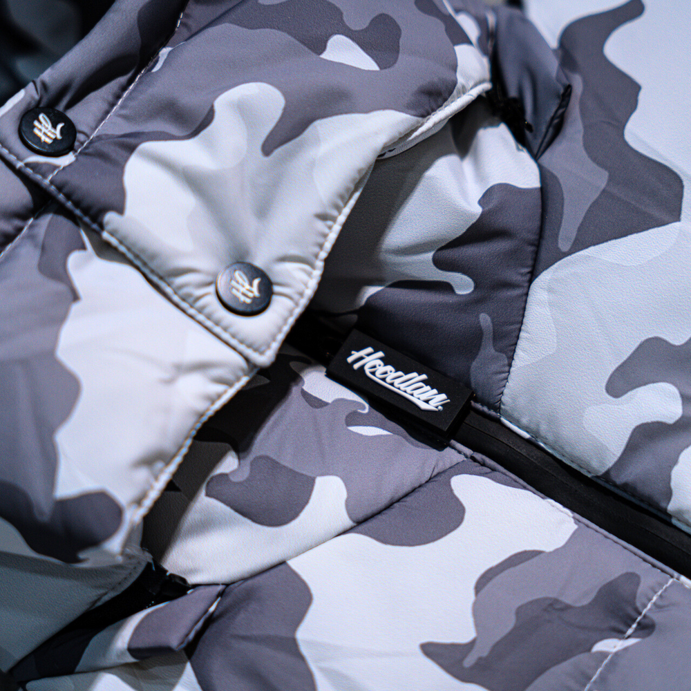 Hoodlan Quarter Zip Camo Puffer