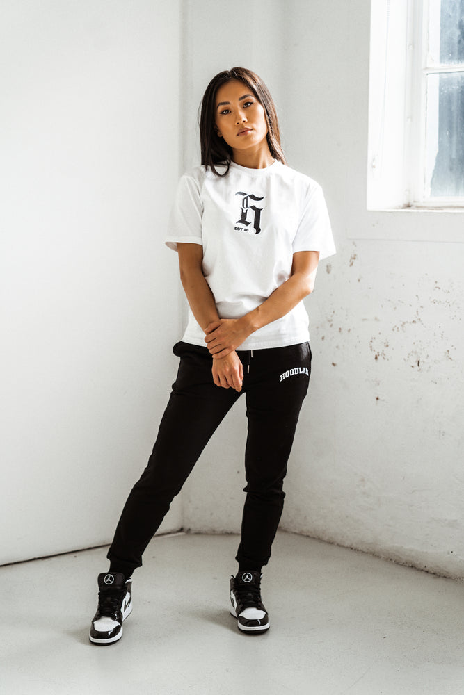 HOODLAN PROPER TEE - WHITE & BLACK