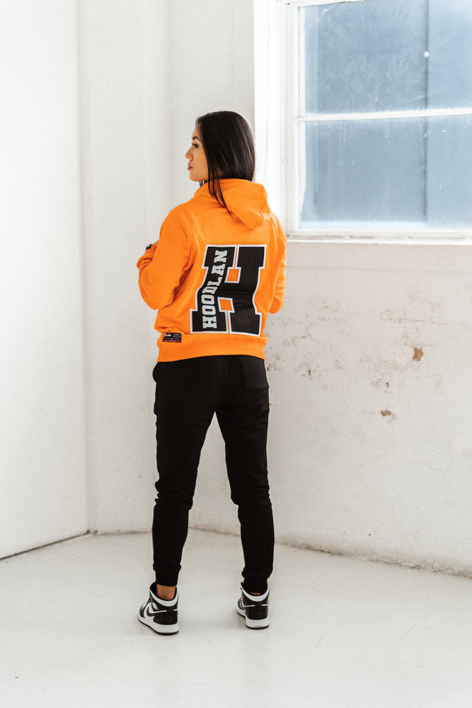 HOODLAN VARSITY HOODIE - ORANGE
