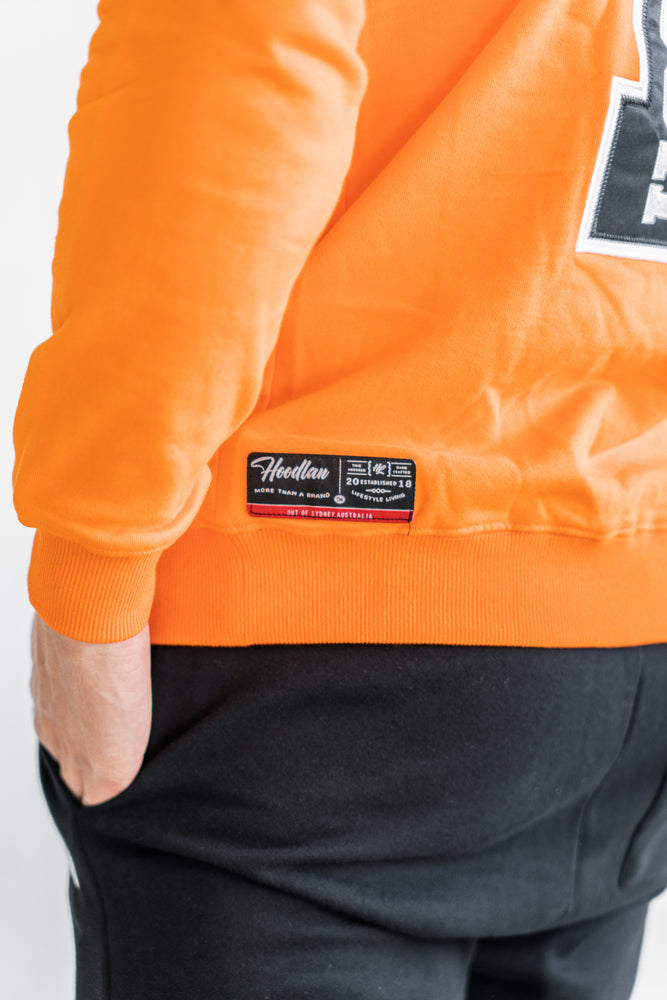 HOODLAN VARSITY HOODIE - ORANGE