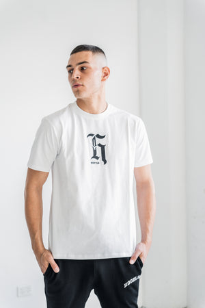 HOODLAN PROPER TEE - WHITE & BLACK