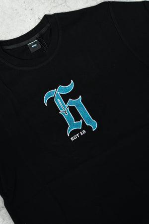 HDLN PROPER TEE - Black/Blue